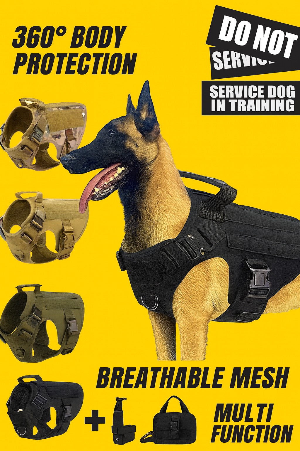 No Pull Tactical Dog Harness ELITE – Training & Outdoor K9 Vest