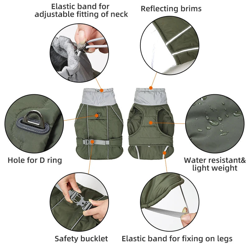 Winter Dog Jacket – Waterproof, Warm & Reflective Coat