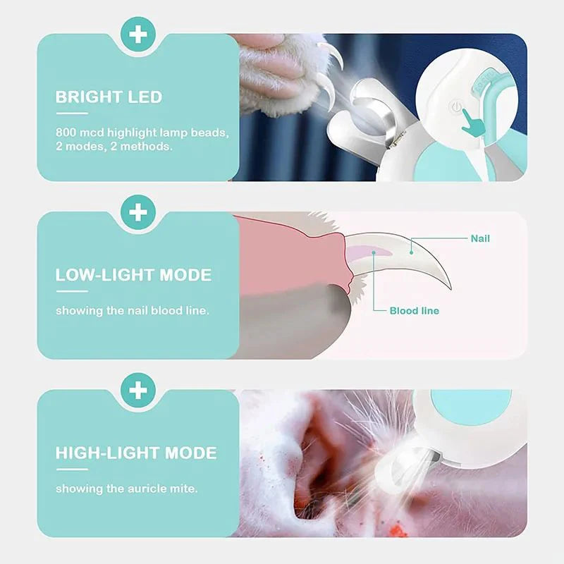 Pet Nail Clipper with LED light