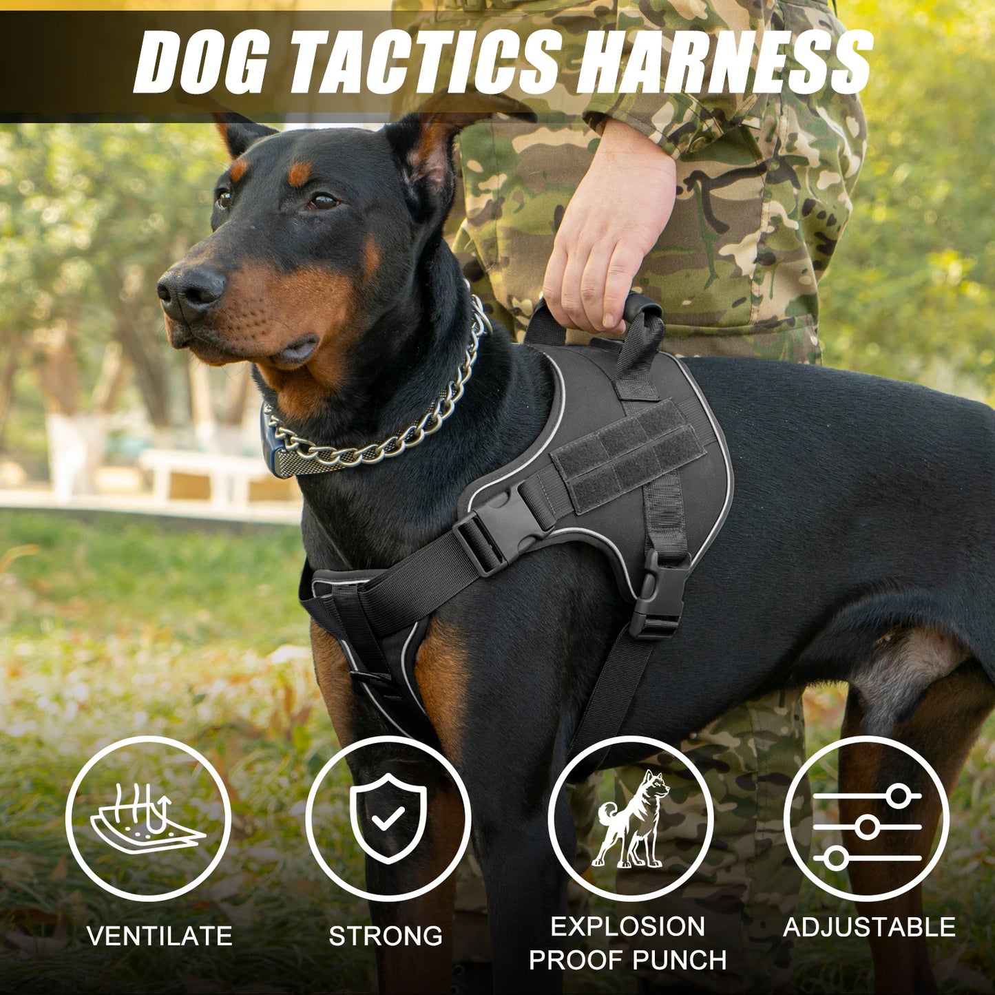 No Pull Tactical Dog Harness PRO – Training & Outdoor K9 Vest