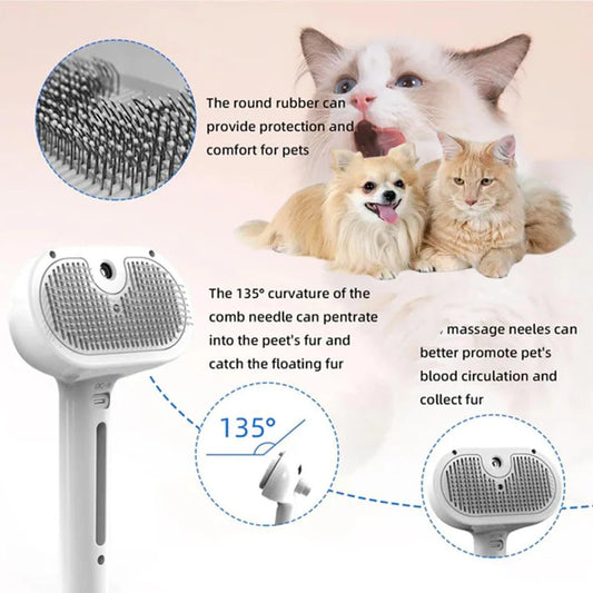 Steam Pet Grooming Brush